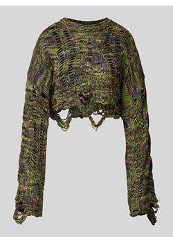Sweter krótki z dzianiny z przetarciami model ‘MURKY’ ze sklepu Peek&Cloppenburg  w kategorii Swetry damskie - zdjęcie 172064300