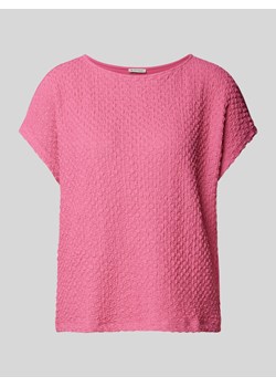 T-shirt w jednolitym kolorze z fakturowanym wzorem ze sklepu Peek&Cloppenburg  w kategorii Bluzki damskie - zdjęcie 172064624