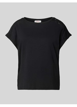 T-shirt z koronką szydełkową i okrągłym dekoltem ze sklepu Peek&Cloppenburg  w kategorii Bluzki damskie - zdjęcie 172064674