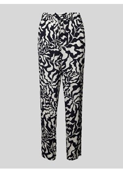 Spodnie materiałowe z wiskozy ze wzorem na całej powierzchni ze sklepu Peek&Cloppenburg  w kategorii Spodnie damskie - zdjęcie 172065022