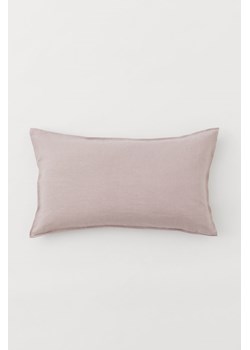 H & M - Poszewka na poduszkę wykonana ze spranego lnu - Różowy ze sklepu H&M w kategorii Poszewki na poduszki - zdjęcie 172068574