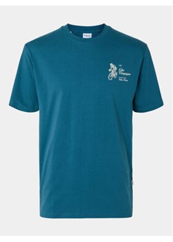 Selected Homme T-Shirt Slhrelaxaries 16094014 Turkusowy Relaxed Fit ze sklepu MODIVO w kategorii T-shirty męskie - zdjęcie 172071784