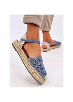Sandałki ażurowe espadryle Premat Denim Blue niebieskie ze sklepu ButyModne.pl w kategorii Espadryle damskie - zdjęcie 172071914