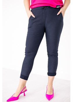 Granatowe Spodnie GIATTO w kropki ze sklepu TONO w kategorii Spodnie damskie - zdjęcie 172072252