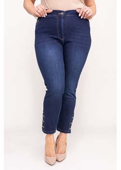 Granatowe Spodnie Jeansowe 7/8 BURENO ze sklepu TONO w kategorii Jeansy damskie - zdjęcie 172072514