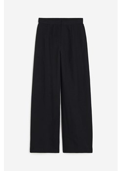 H & M - Szerokie spodnie z domieszką lnu - Czarny ze sklepu H&M w kategorii Spodnie damskie - zdjęcie 172073231
