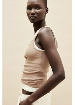 H & M - Koszulka w prążki - Beżowy ze sklepu H&M w kategorii Bluzki damskie - zdjęcie 172073252