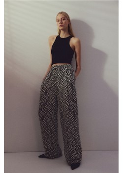 H & M - Spodnie bez zapięcia z domieszką lnu - Biały ze sklepu H&M w kategorii Spodnie damskie - zdjęcie 172073272