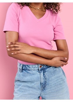 Sinsay - Koszulka bawełniana - różowy ze sklepu Sinsay w kategorii Bluzki damskie - zdjęcie 172079694