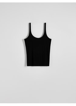 Reserved - Top na ramiączkach z wiskozy - czarny ze sklepu Reserved w kategorii Bluzki damskie - zdjęcie 172081890