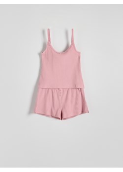 Reserved - Dwuczęściowa piżama - różowy ze sklepu Reserved w kategorii Piżamy damskie - zdjęcie 172081892