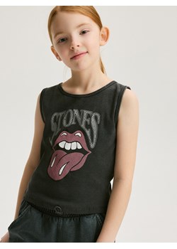 Reserved - T-shirt z motywem Rolling Stones - czarny ze sklepu Reserved w kategorii Bluzki dziewczęce - zdjęcie 172081962