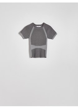 Reserved - Prążkowana bluzka z wiskozą - szary ze sklepu Reserved w kategorii Bluzki damskie - zdjęcie 172082102