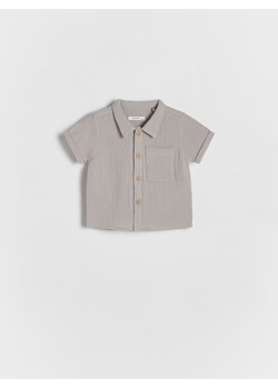 Reserved - Koszula z bawełnianego muślinu - jasnoszary ze sklepu Reserved w kategorii Odzież dla niemowląt - zdjęcie 172082160