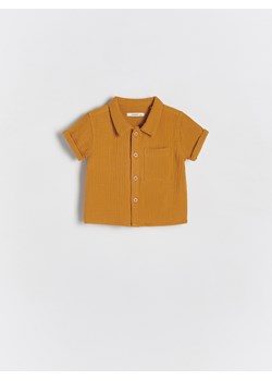 Reserved - Koszula z bawełnianego muślinu - brązowy ze sklepu Reserved w kategorii Odzież dla niemowląt - zdjęcie 172082163