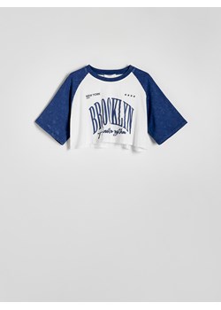 Reserved - T-shirt z nadrukiem - granatowy ze sklepu Reserved w kategorii Bluzki damskie - zdjęcie 172082830
