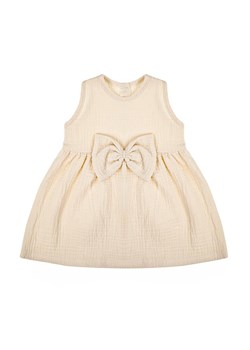 Muślinowa sukienka na ramiączkach dla dziewczynki w kolorze beżowym ze sklepu 5.10.15 w kategorii Sukienki niemowlęce - zdjęcie 172084170