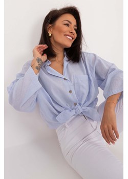Casualowa koszula z dekoltem V jasnoniebieska ze sklepu 5.10.15 w kategorii Koszule damskie - zdjęcie 172084184