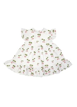 Sukienka dziewczęca z krótkim rękawem w wisienki ze sklepu 5.10.15 w kategorii Sukienki niemowlęce - zdjęcie 172084203