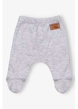 Półśpiochy niemowlęce z dzianiny prążkowej - szare - Lagarto Verde ze sklepu 5.10.15 w kategorii Spodnie i półśpiochy - zdjęcie 172084223