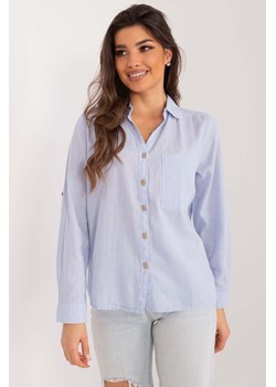 Klasyczna koszula damska z dekoltem V jasnoniebieska ze sklepu 5.10.15 w kategorii Koszule damskie - zdjęcie 172084234