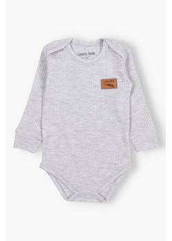 Body niemowlęce z dzianiny prążkowej - szare - Lagarto Verde ze sklepu 5.10.15 w kategorii Body niemowlęce - zdjęcie 172084241