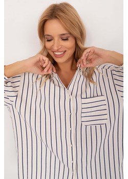 Rozpinana koszula oversize w paski granatowa ze sklepu 5.10.15 w kategorii Koszule damskie - zdjęcie 172084252