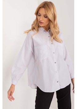 Koszula oversize w paski biało-szara ze sklepu 5.10.15 w kategorii Koszule damskie - zdjęcie 172084262