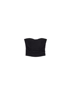 Cropp - Czarny top z marszczeniami - czarny ze sklepu Cropp w kategorii Bluzki damskie - zdjęcie 172085692