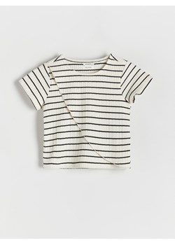 Reserved - Prążkowany t-shirt - wielobarwny ze sklepu Reserved w kategorii Bluzki dziewczęce - zdjęcie 172086054