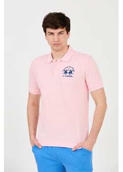 LA MARTINA Różowe polo z dużym logo, Wybierz rozmiar XL ze sklepu outfit.pl w kategorii T-shirty męskie - zdjęcie 172087294