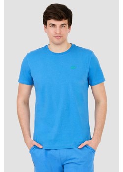 LA MARTINA Błękitny t-shirt z małym logo, Wybierz rozmiar XXL ze sklepu outfit.pl w kategorii T-shirty męskie - zdjęcie 172087403