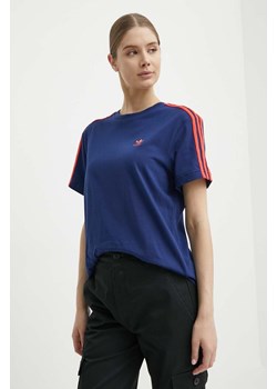 adidas Originals t-shirt bawełniany damski kolor granatowy IU2476 ze sklepu ANSWEAR.com w kategorii Bluzki damskie - zdjęcie 172089763