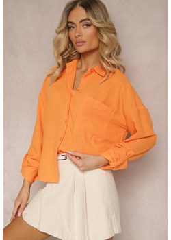 Pomarańczowa Koszula Zapinana na Guziki z Długim Rękawem Heracia ze sklepu Renee odzież w kategorii Koszule damskie - zdjęcie 172090210