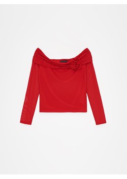 Mohito - Czerwona bluzka z odkrytymi ramionami - czerwony ze sklepu Mohito w kategorii Bluzki damskie - zdjęcie 172092833