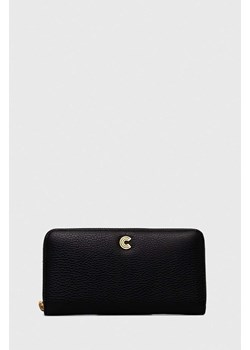 Coccinelle portfel skórzany damski kolor czarny ze sklepu ANSWEAR.com w kategorii Portfele damskie - zdjęcie 172095362