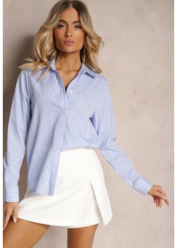 Niebieska Koszula Zapinana na Guziki z Długim Rękawem Wamira ze sklepu Renee odzież w kategorii Koszule damskie - zdjęcie 172098930