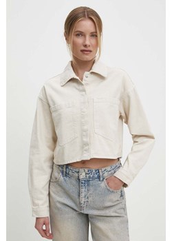 Answear Lab kurtka jeansowa damska kolor beżowy przejściowa ze sklepu ANSWEAR.com w kategorii Kurtki damskie - zdjęcie 172106472