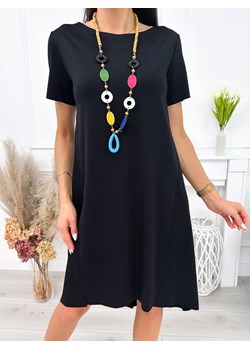 Czarna Asymetryczna Sukienka ze sklepu ModnaKiecka.pl w kategorii Sukienki - zdjęcie 172106553