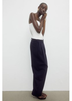 H & M - Zwężane spodnie z diagonalu - Niebieski ze sklepu H&M w kategorii Spodnie damskie - zdjęcie 172107873