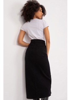 Jeansowa spódnica midi z rozcięciem HM-SD-M551-1.37, Kolor czarny, Rozmiar 44, FactoryPrice ze sklepu Primodo w kategorii Spódnice - zdjęcie 172109050