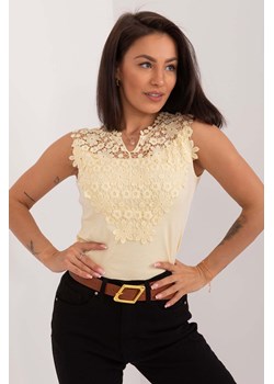 Jasnożółta dopasowana bluzka damska z bawełny ze sklepu 5.10.15 w kategorii Bluzki damskie - zdjęcie 172109353
