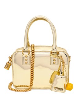 Pinko Skórzana torebka na ramię BOWLING BAG MINI ECOSPECCHIATO ze sklepu Gomez Fashion Store w kategorii Kopertówki - zdjęcie 172109561