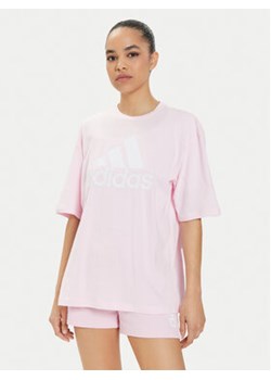 adidas T-Shirt Essentials Big Logo IC9860 Różowy Loose Fit ze sklepu MODIVO w kategorii Bluzki damskie - zdjęcie 172110982