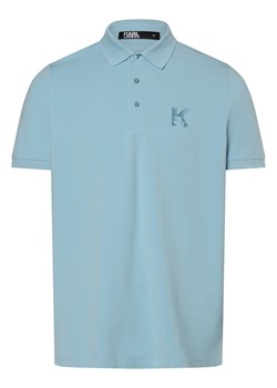 KARL LAGERFELD Męska koszulka polo Mężczyźni Bawełna jasnoniebieski jednolity ze sklepu vangraaf w kategorii T-shirty męskie - zdjęcie 172111332