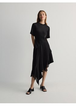 Reserved - Sukienka midi z wiskozą - czarny ze sklepu Reserved w kategorii Sukienki - zdjęcie 172114153