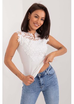 Biała dopasowana bluzka damska z bawełny ze sklepu 5.10.15 w kategorii Bluzki damskie - zdjęcie 172115804