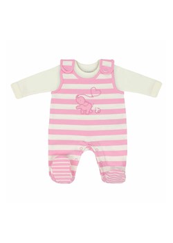 Komplet dziewczęcy śpiochy bluzka z długim rękawem jasnoróżowy paski ze sklepu 5.10.15 w kategorii Komplety niemowlęce - zdjęcie 172115834