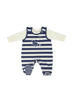 Komplet niemowlęcy śpiochy bluzka z długim rękawem granatowo-biały paski ze sklepu 5.10.15 w kategorii Komplety niemowlęce - zdjęcie 172115860