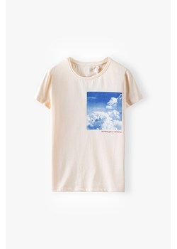Bawełniany t-shirt dziewczęcy z młodzieżowym nadrukiem ze sklepu 5.10.15 w kategorii Bluzki dziewczęce - zdjęcie 172115954